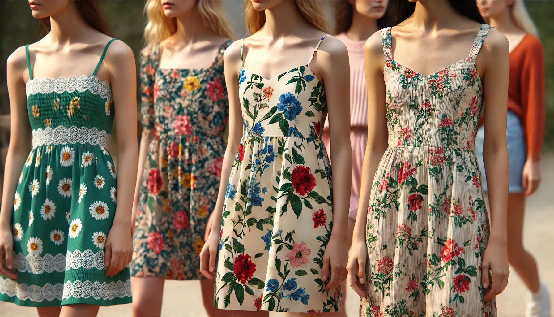 Vestido floral de inspiração vintage